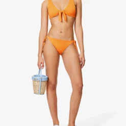 Le Marais Mid-rise Bikini Bottoms 6 Le Marais Mid-rise Bikini Bottoms -Outlet Pique Style Store R04165689 TANGERINERIB ALT01