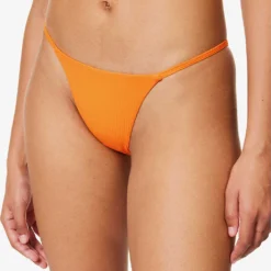 Barbados High-rise Bikini Bottoms -Outlet Pique Style Store R04165691 TANGERINERIB ALT02