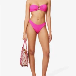 Byron High-rise Recycled Polyester-blend Bikini Bottoms -Outlet Pique Style Store R04165693 FUCHSIACRINKLE ALT01
