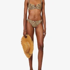 Clovelly Animal-print Recycled Nylon-blend Bikini Top -Outlet Pique Style Store R04165702 JAGUAR ALT01