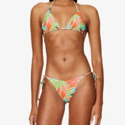 Hanalei Abstract-print Stretch-recycled Nylon Bikini Top -Outlet Pique Style Store R04165713 BIRDOFPARADISE ALT01