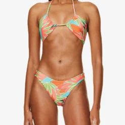 Copacabana Abstract-print Stretch-recycled Nylon Bikini Top -Outlet Pique Style Store R04165714 BIRDOFPARADISE ALT01