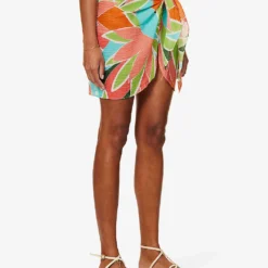 South Beach Abstract-print Linen Sarong -Outlet Pique Style Store R04165721 BIRDOFPARADISECRINKLE ALT02