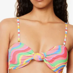 It's Now Cool Rainbow Knotted Bikini Top -Outlet Pique Style Store R04165809 RAINBOW ALT04