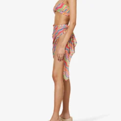 It's Now Cool Rainbow Striped Mesh Sarong 6 It's Now Cool Rainbow Striped Mesh Sarong -Outlet Pique Style Store R04165811 RAINBOW ALT01