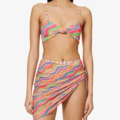 It's Now Cool Rainbow Striped Mesh Sarong 7 It's Now Cool Rainbow Striped Mesh Sarong -Outlet Pique Style Store R04165811 RAINBOW ALT02