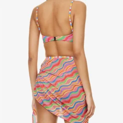 It's Now Cool Rainbow Striped Mesh Sarong 8 It's Now Cool Rainbow Striped Mesh Sarong -Outlet Pique Style Store R04165811 RAINBOW ALT03