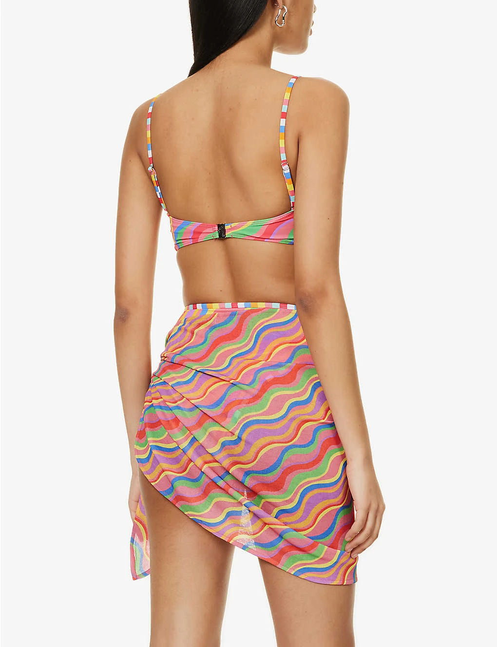 It's Now Cool Rainbow Striped Mesh Sarong 4 It's Now Cool Rainbow Striped Mesh Sarong - Image 4