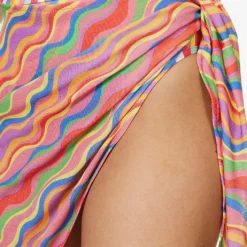 It's Now Cool Rainbow Striped Mesh Sarong 9 It's Now Cool Rainbow Striped Mesh Sarong -Outlet Pique Style Store R04165811 RAINBOW ALT04