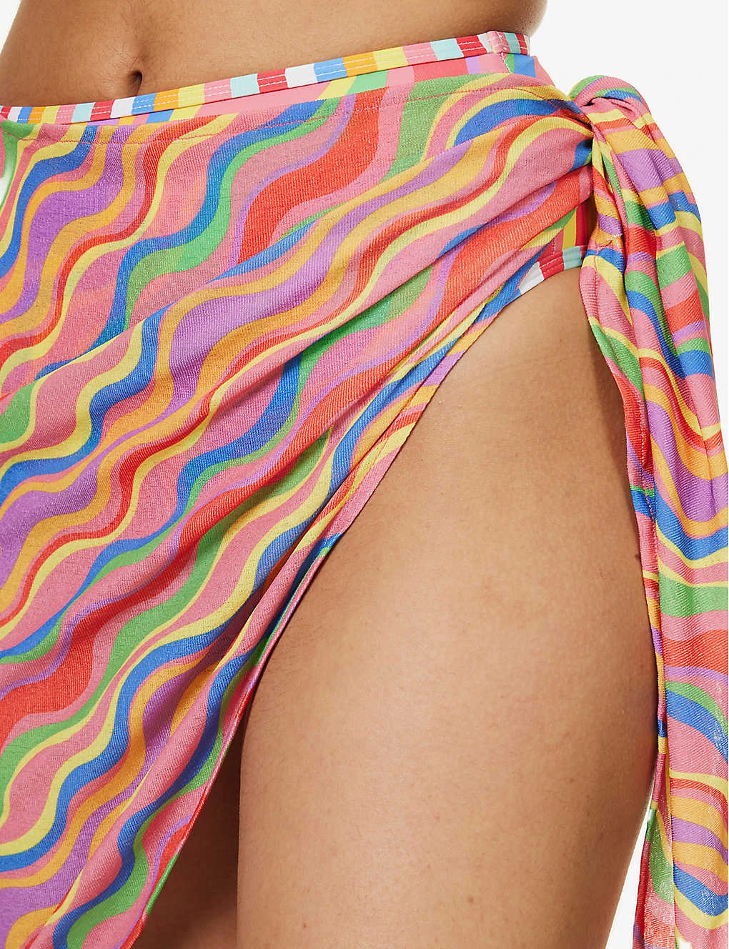 It's Now Cool Rainbow Striped Mesh Sarong 5 It's Now Cool Rainbow Striped Mesh Sarong - Image 5