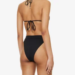 Hanalei Triangle Recycled-nylon-blend Bikini Top -Outlet Pique Style Store R04165929 BLACKREC ALT02