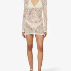 Newport Semi-sheer Cotton-blend Mini Dress -Outlet Pique Style Store R04165938 IVORYCROCHET ALT01