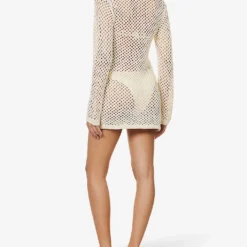 Newport Semi-sheer Cotton-blend Mini Dress -Outlet Pique Style Store R04165938 IVORYCROCHET ALT02