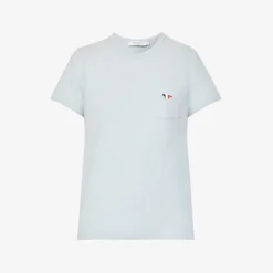 Fox-embroidered Short-sleeved Cotton-jersey T-shirt