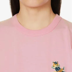 Brand-appliqué Ribbed-trim Cotton-jersey T-shirt -Outlet Pique Style Store R04166214 DUSTYROSE ALT04