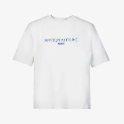 Brand-embroidered Ribbed-trim Cotton-jersey T-shirt