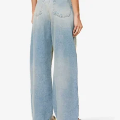 Palm Angels Distressed Straight-leg Mid-rise Jeans -Outlet Pique Style Store R04166275 LIGHTBLUE ALT03