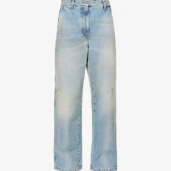 Palm Angels Distressed Straight-leg Mid-rise Jeans