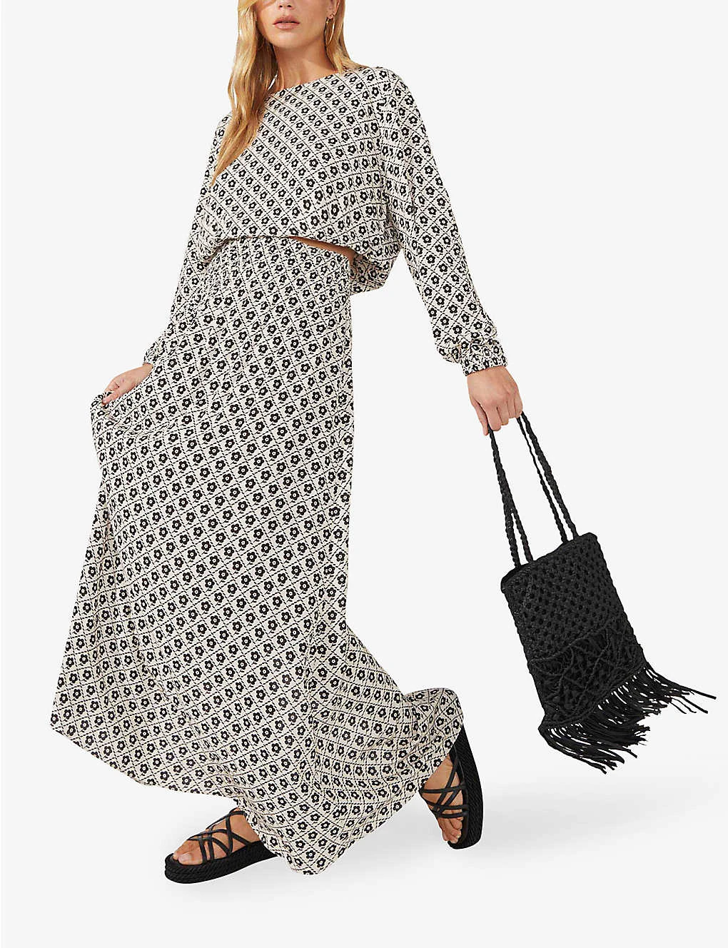 Floral-print High-rise Woven Maxi Skirt 3 Floral-print High-rise Woven Maxi Skirt - Image 3