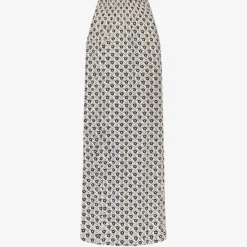 Floral-print High-rise Woven Maxi Skirt