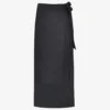 High-waisted Wrap Crepe Maxi Skirt