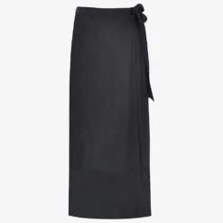 High-waisted Wrap Crepe Maxi Skirt