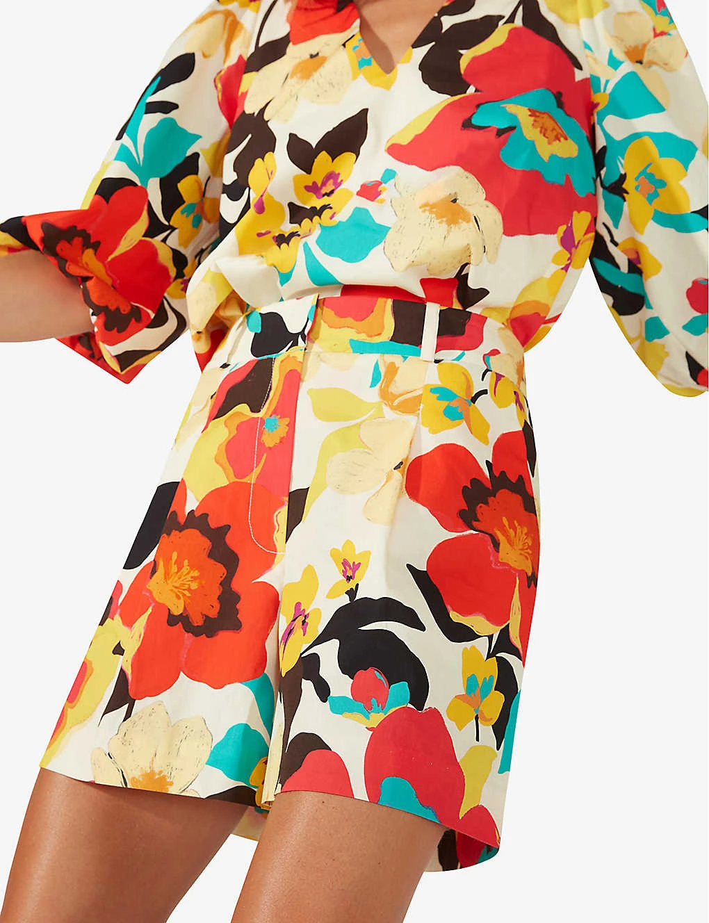 Floral-print High-rise Cotton Shorts 3 Floral-print High-rise Cotton Shorts - Image 3