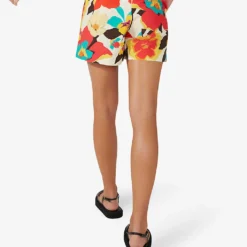 Floral-print High-rise Cotton Shorts 7 Floral-print High-rise Cotton Shorts -Outlet Pique Style Store R04166391 WHITEMULTI ALT03