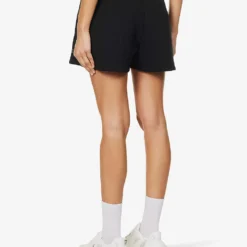 Crystal-embellished Logo-print Organic-cotton Shorts -Outlet Pique Style Store R04166485 BLACK ALT02