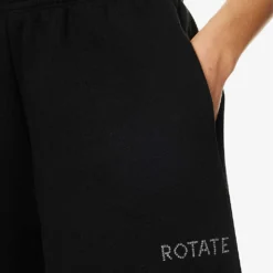 Crystal-embellished Logo-print Organic-cotton Shorts -Outlet Pique Style Store R04166485 BLACK ALT04