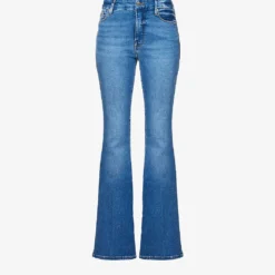 GOOD AMERICAN Good Legs Mid-rise Flared-leg Regular-fit Stretch-recycled Denim Jeans