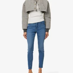 GOOD AMERICAN Good Legs Raw-hem Tapered High-rise Stretch-denim Jeans -Outlet Pique Style Store R04166605 INDIGO451 ALT02