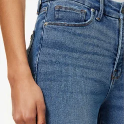 GOOD AMERICAN Good Legs Raw-hem Tapered High-rise Stretch-denim Jeans -Outlet Pique Style Store R04166605 INDIGO451 ALT06