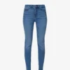 GOOD AMERICAN Good Legs Raw-hem Tapered High-rise Stretch-denim Jeans