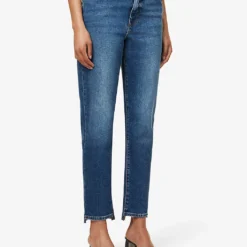 GOOD AMERICAN The Weekender Straight-leg Mid-rise Stretch Recycled-denim Jeans -Outlet Pique Style Store R04166610 INDIGO394 ALT03