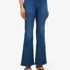 GOOD AMERICAN Good Petite Flare Flared-leg Mid-rise Stretch-denim Jeans -Outlet Pique Style Store R04166612 BLUE007 ALT02