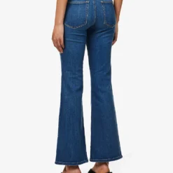 GOOD AMERICAN Good Petite Flare Flared-leg Mid-rise Stretch-denim Jeans -Outlet Pique Style Store R04166612 BLUE007 ALT03