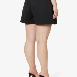 GOOD AMERICAN Scuba Drawstring-waistband Regular-fit Stretch-woven Shorts -Outlet Pique Style Store R04166621 BLACK001 ALT03