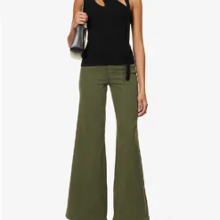 GOOD AMERICAN Good Waist Palazzo Wide-leg High-rise Stretch-denim Jeans -Outlet Pique Style Store R04166633 FERN002 ALT02