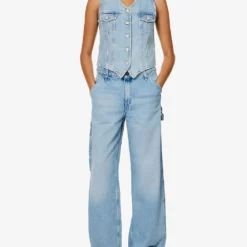 Rag & Bone Sid Carpenter Wide-leg Mid-rise Cotton-blend Jeans -Outlet Pique Style Store R04166653 KONA ALT01