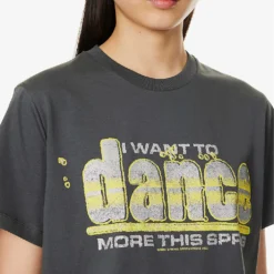 Ganni Dance Graphic-print Relaxed-fit Organic Cotton-jersey T-shirt -Outlet Pique Style Store R04167530 VOLCANICASH ALT04