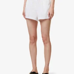 Yoko Elasticated-waistband Relaxed-fit Cotton-poplin Boxers -Outlet Pique Style Store R04167915 WHITE ALT02