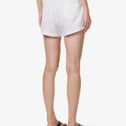 Yoko Elasticated-waistband Relaxed-fit Cotton-poplin Boxers -Outlet Pique Style Store R04167915 WHITE ALT03