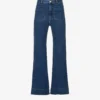 St Monica Flared High-rise Organic Denim-blend Jeans