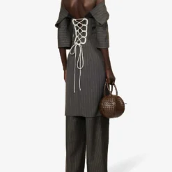 Chemera Pinstriped Wool And Silk-blend Midi Dress -Outlet Pique Style Store R04168303 GREYWITHSTRIPES ALT01