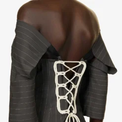 Chemera Pinstriped Wool And Silk-blend Midi Dress -Outlet Pique Style Store R04168303 GREYWITHSTRIPES ALT04