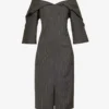 Chemera Pinstriped Wool And Silk-blend Midi Dress