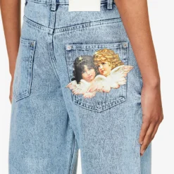 FIORUCCI Patti Graphic-print Straight-leg Mid-rise Organic-denim Jeans -Outlet Pique Style Store R04168324 ACIDWASH ALT05