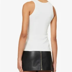 FIORUCCI Logo-print Ribbed Stretch-woven Top 8 FIORUCCI Logo-print Ribbed Stretch-woven Top -Outlet Pique Style Store R04168332 WHITE ALT03