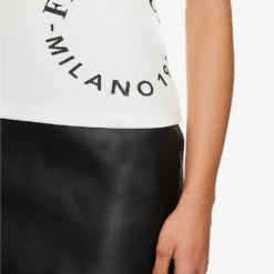 FIORUCCI Logo-print Ribbed Stretch-woven Top 9 FIORUCCI Logo-print Ribbed Stretch-woven Top -Outlet Pique Style Store R04168332 WHITE ALT04